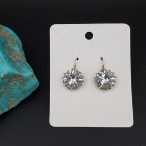 J. Crew Goldtone and Crystal Round Earrings